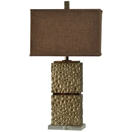 Hand Carved Contemporary Gold Table Lamp